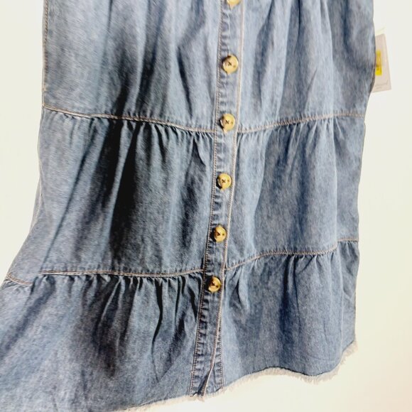 Westbound, NWT, Button Front Denim Tiered Skirt, Size PL, Country, Western - Picture 6 of 15